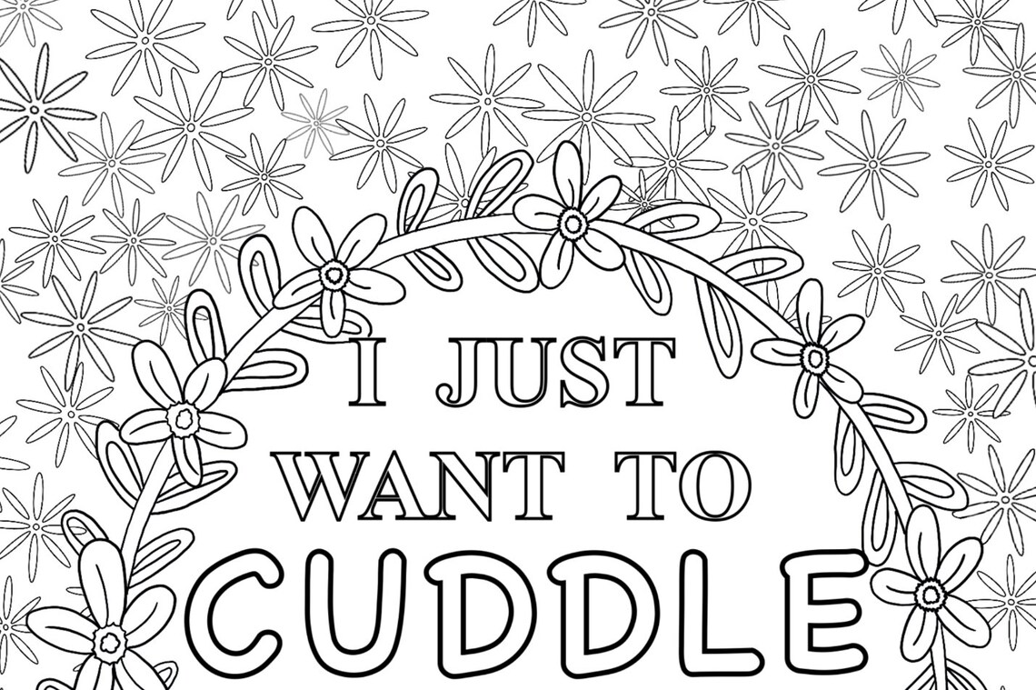 Naughty Ddlg Coloring Page I Just Want to Cuddle and | Etsy