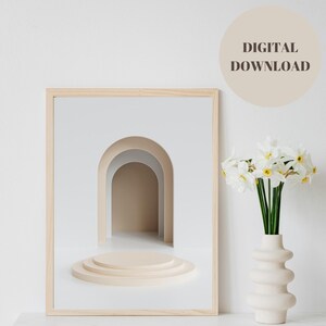 Minimal Neutral Wall Art, Architecture Print, Minimal Scandi Print, Wall Art decor, Beige Cream Interior Decor, DIGITAL DOWNLOAD