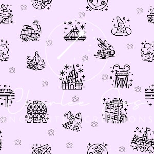 Magic Park Icons nahtlose Datei, Reitsymbole, png, jpg, magisches Königreich, magische Maus, Nahtlos