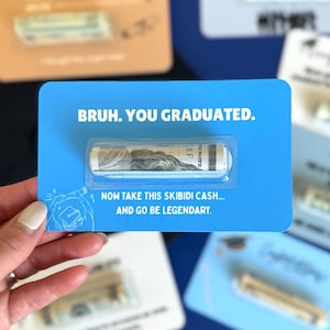 Drôle de remise des diplômes Bruh High School Senior Skibidi cadeau porte-monnaie pour les diplômés cadeau en argent pour diplômés fin d'études