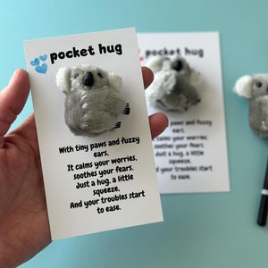 back to school Koala pocket hug gift with Card and Koala Pencil topper Buddy