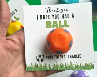 Cadeau de fête d'anniversaire football, thème sportif, étiquette personnalisée football, école pour enfants