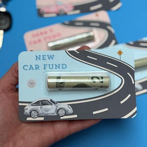 Personalisierte Auto Fund Geldkarte | Geldkartenhalter | | Geschenk für Teenager | Geldkarte | Geburtstagsgeschenk Erstes Auto Geschenk neues Auto Geschenk