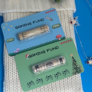 Tarjeta de dinero para juegos de Navidad, regalo / tarjeta de efectivo para Navidad para adolescentes gamers, regalos para niños, porta efectivo en forma de cúpula / adorno de tarjeta navideña para adolescentes