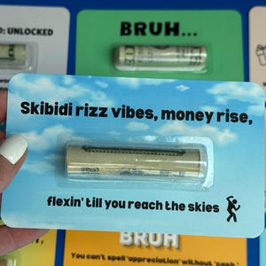 Lustiges Geschenk für Teenager Jungen Bruh Geldkarte Geschenk für Teenager für Jungen Skibidi Rizz Bargeldhalter Geschenk zum 13