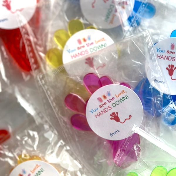 Sticky Hands Class Valentines favor personalized with Stickers |  Party Favor Classroom Gift |Non-Sugar Favor Gift Packs