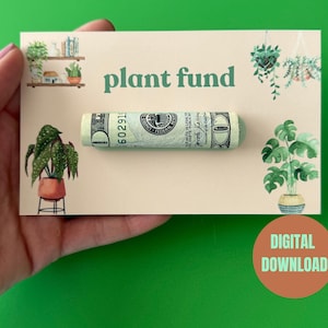 Digitale download geldkaart Plant Fund voor cadeau-idee voor plantenliefhebbers | Plant Lady Mom | Cadeaus voor kamerplanten