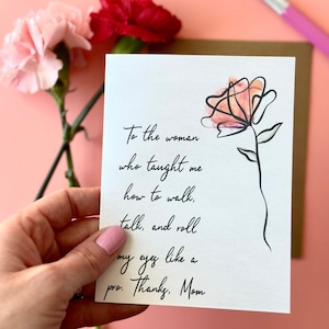 Mothers day gifts for mom from daughter Funny Mothers Day card- birthday gift card for mother -