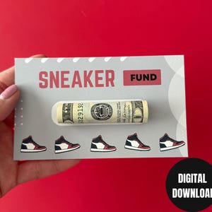 Sneakers Digital Money Card gift |  teens girls and boys  Cash Holder Dome for teenagers | Christmas Present for Teenager Printable