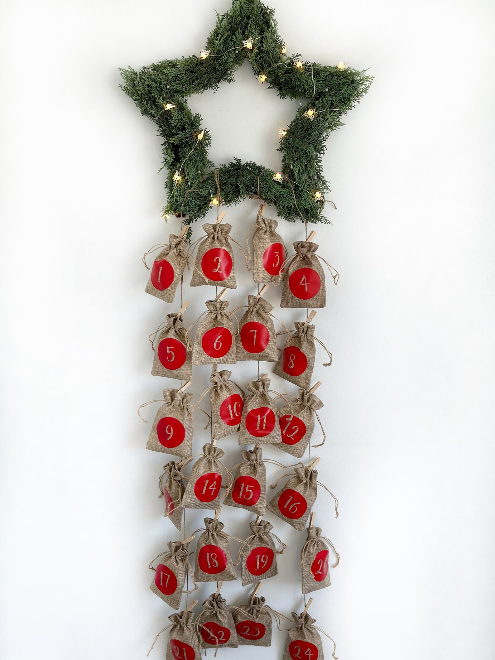 Advent Calendar Kit 24 Bags Cord and Clothespins Advent Etsy