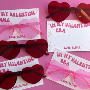 Valentijnszonnebril Niet snoepvrij Valentijnskaarten voor kinderen voor school voor de klas voor meisjes, valentijnskaart en cadeau voor in de klas hand