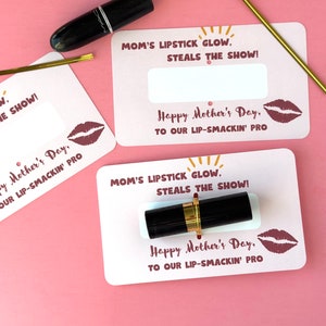 Cartão de presente engraçado para o dia das mães para batom Presente exclusivo feito à mão para a mãe e a avó