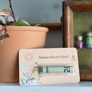 Cartão de dinheiro para decoração de casa, ideia de presente para casa nova, presentes de inauguração de casa, presentes para amantes de plantas