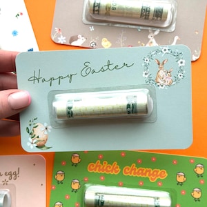 Regalo di Pasqua per adolescenti / Regalo di biglietti di auguri con uova di Pasqua / Regalo di soldi di Pasqua / Riempimento del cestino di Pasqua per ragazze / Regalo di soldi con coniglietto di Pasqua