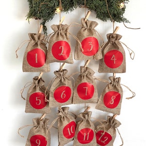 Advent Calendar Kit 24 Bags Cord and Clothespins Advent - Etsy
