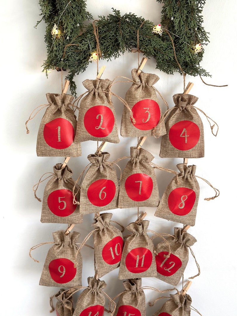 Advent Calendar Kit 24 Bags Cord and Clothespins Advent Etsy