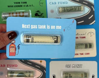 Tarjeta de gasolina personalizada / Porta tarjetas de dinero / / Regalo para adolescentes / Tarjeta de efectivo / Regalo de cumpleaños