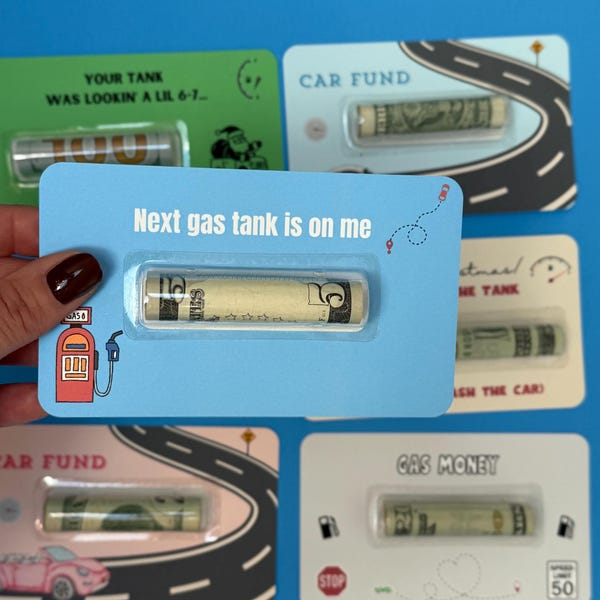 Personalized Gas Money card | Money Card Holders | | Gift for Teens | Cash Card | Birthday Present