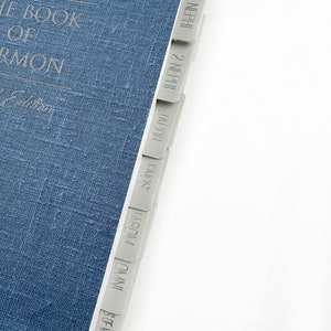 LDS Minimalist Book of Mormon and Bible Tab Stickers Laminated Scriptures Tabs Christian Gift Gold Foil or Silver Foil