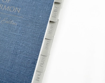 LDS Minimalist Book of Mormon and Bible Tab Stickers Laminated Scriptures Tabs Christian Gift Gold Foil or Silver Foil