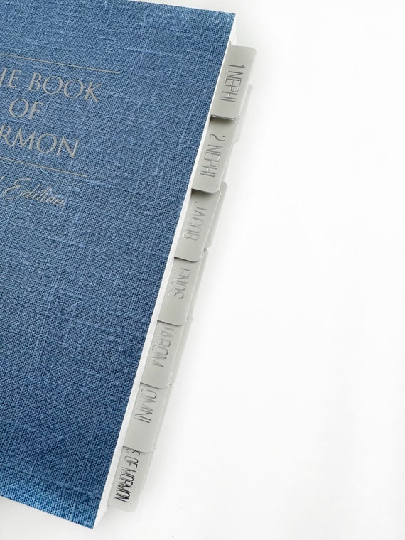 LDS Minimalist Book of Mormon and Bible Tab Stickers Laminated Scriptures Tabs Christian Gift Gold Foil or Silver Foil