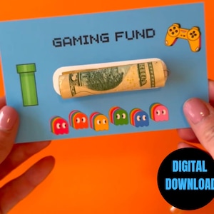 Gaming fund Digital Money Card gift |  teens gifts boys Cash Holder Dome for boys| Funny Christmas Present for Teenager Printable