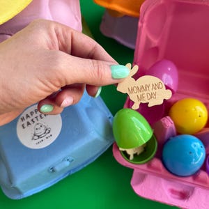 Caixa de ovos de Páscoa com adesivo personalizado token de atividade infantil Cesta de Páscoa Presente para netos presente de Páscoa enchimentos de ovos caça divertida aos ovos de Páscoa