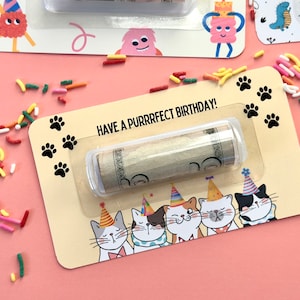 Carte d'anniversaire personnalisée pour chaton | Porte-cartes de paiement | | Cadeau pour enfants | Carte de paiement | Cadeau d'anniversaire pour chat