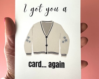 Birthday card again cardigan for her Funny Mother's Day gift