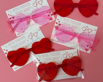 Valentine heart sunglasses  Non Candy Valentines for kids, for school, for class, for girls, favor for classroom handout