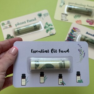 Idea de regalo de tarjeta de dinero con aceites esenciales para el Día de la Madre / Regalo holístico / Ideas de regalo con aceites esenciales