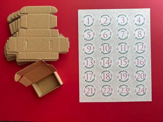 Mollette Legno Calendario Avvento 1-24 - Decorazioni Natalizie Fai Da Te