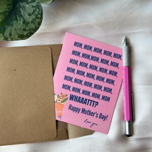 Carte de voeux amusante pour la fête des mères, cadeau pour maman Cartes de voeux amusantes pour maman