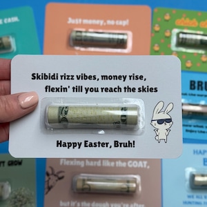 Regalo de Pascua Skibidi para adolescentes, tarjeta de Pascua divertida para preadolescentes, regalo de dinero para adolescentes, canasta de Pascua para niños, divertido regalo de dinero de Pascua