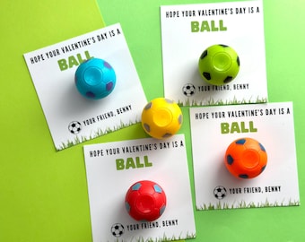 Soccer Valentine Favor Sports Theme Soccer Personalized tag School Valentine Handout for kids