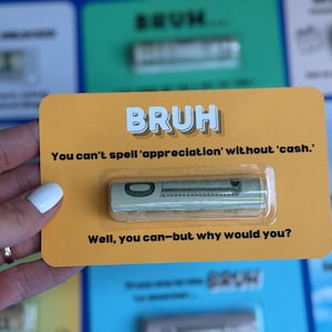 Funny Gift for teen boy Bruh Money Card gift |  teens gifts for boys Cash Holder Dome gift for 13th birthday for boys 14th birthday