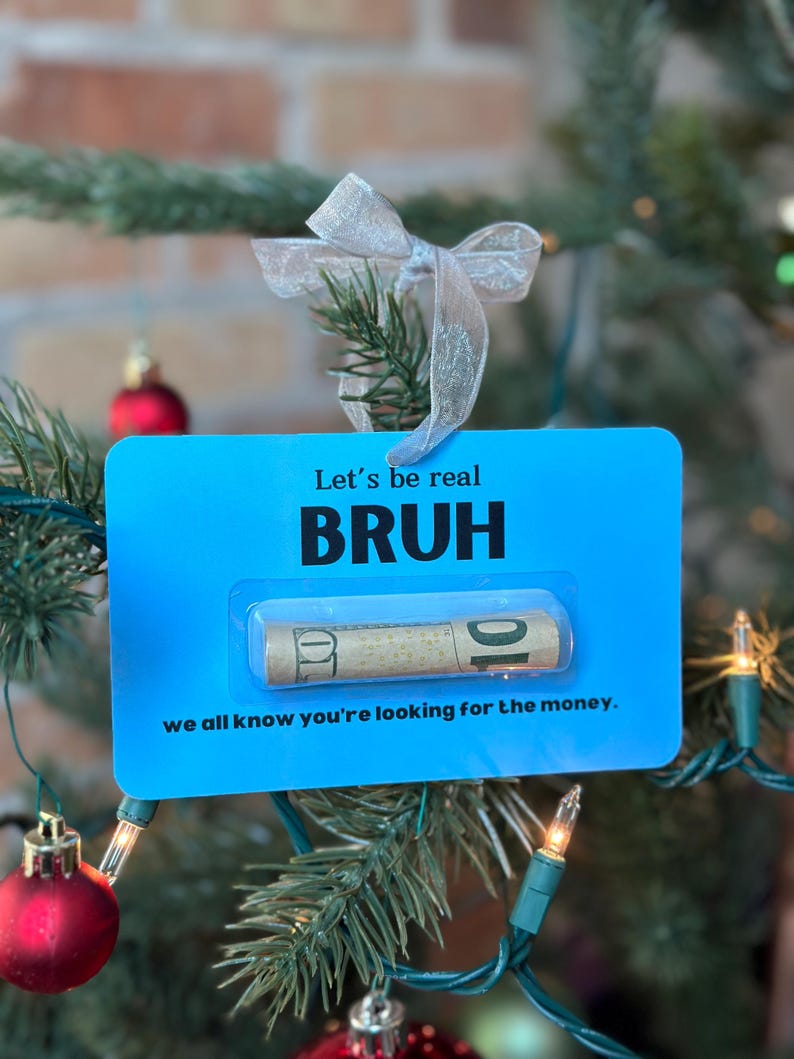 Funny Gift for teen boy Bruh Money Card gift teens gifts for boys Cash Holder Dome gift for 13th birthday for boys 14th birthday image 1