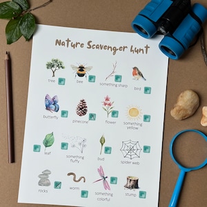 Nature Scavenger Hunt Science Outdoor mindfulness learning activity homeschooling activities for Kids