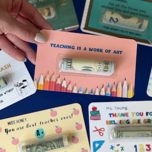 Cartão de dinheiro personalizado e engraçado para a semana de agradecimento aos professores, presente de aniversário para professores, presente de fim de ano escolar