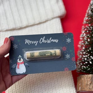 Frohe Weihnachten Pinguin Geldkarte Geschenk | Geldkarte für Weihnachten Teenager Geschenke Jungen Bargeld Halter Kuppel | Weihnachtskarte Ornament für Jugendliche