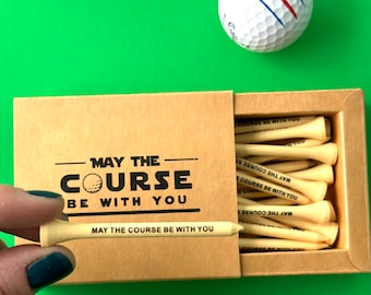 Gifts for Golf Lovers May the Course Be With You Golf Tees for Father's Day Gift Funny Golf Gift for Grandpa and Co-workers