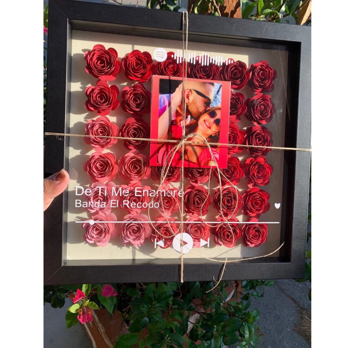 Paper Flower Frame Rolled Paper Flower Frame Paper Flowers Etsy