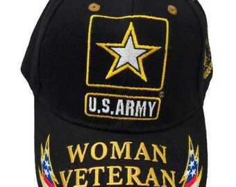 Army Woman Veteran W/army Logo Cap - Etsy