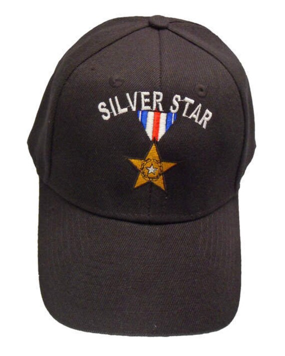 SILVER STAR VETERAN Cap/Hat U.S.Military New Black*Free Shipping* 