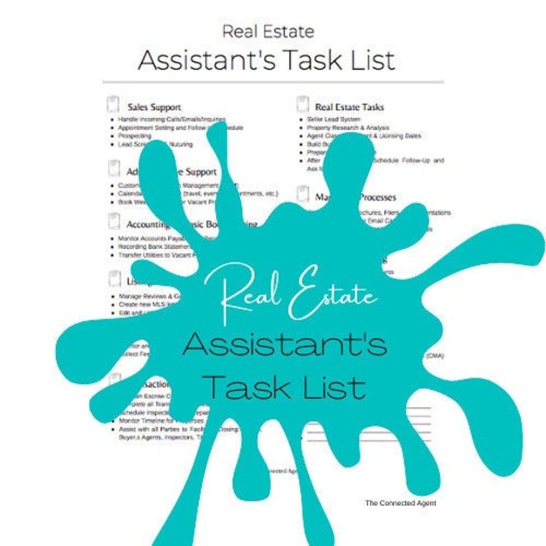 Real Estate Assistant's Task List Printable Etsy