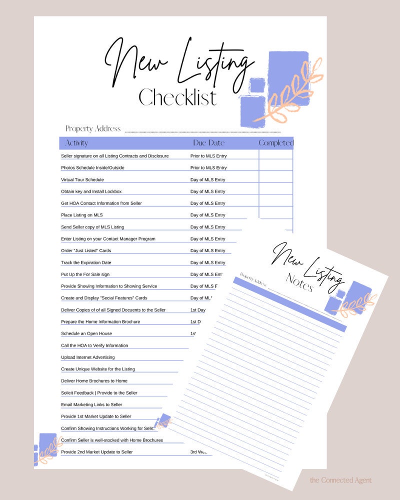 Real Estate New Listing Checklist Printable and - Etsy España