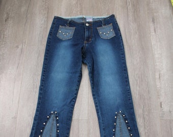 Vintage Studded Denim Pants Watch LA 1990s Made in USA XS