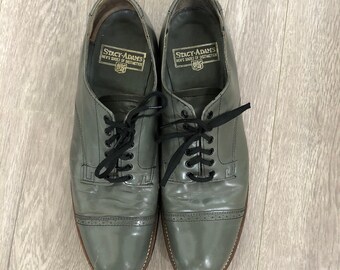 Gray leather flats Silver stars gray Oxfords