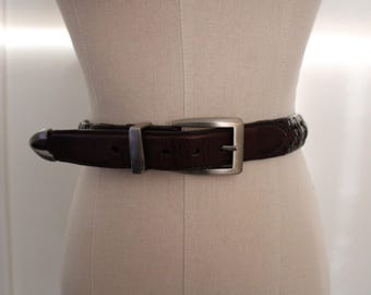Vintage Leather Woven Brown Belt