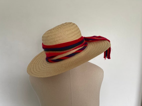 Vintage Women Straw Hat With Rainbow Ribbon - Etsy Norway